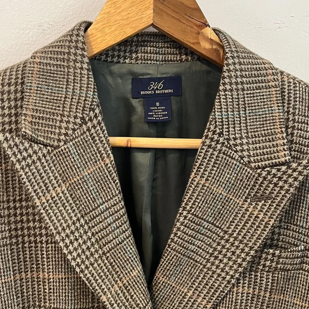 Brooks Brothers Plaid Blazer dark academia vibes - Picture 2 of 6
